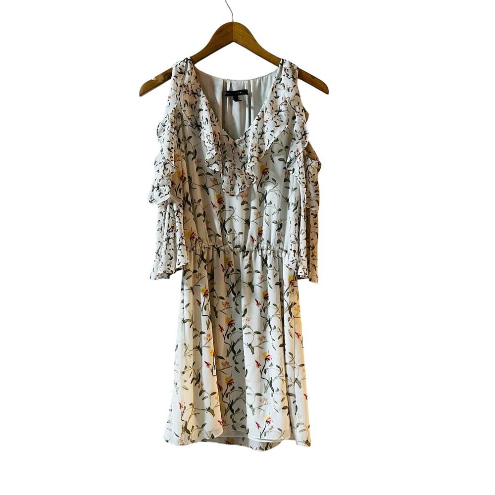White House Black Market Floral Cold Shoukder Dress Size 00